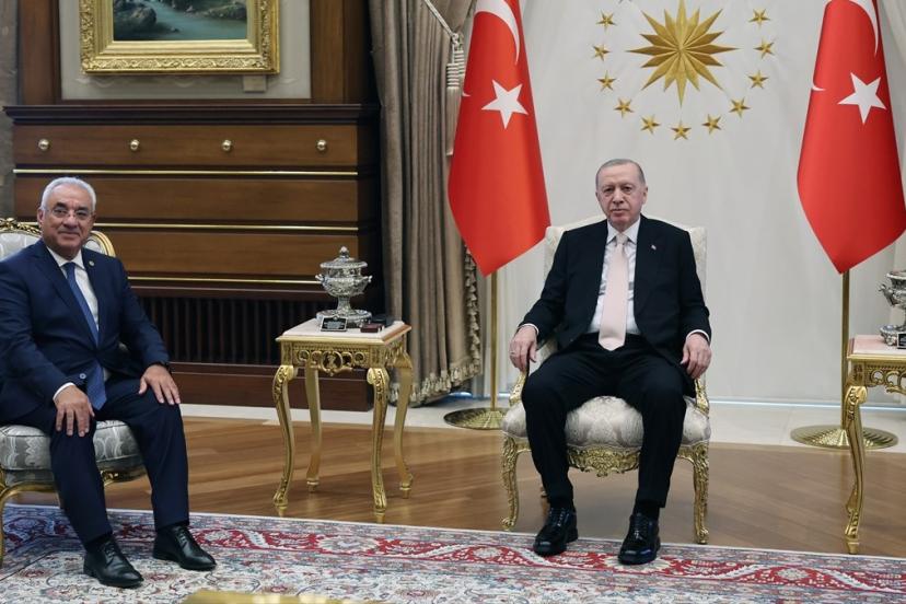 Cumhurbaşkanı Erdoğan, DSP Genel Başkanı Aksakal'ı kabul etti