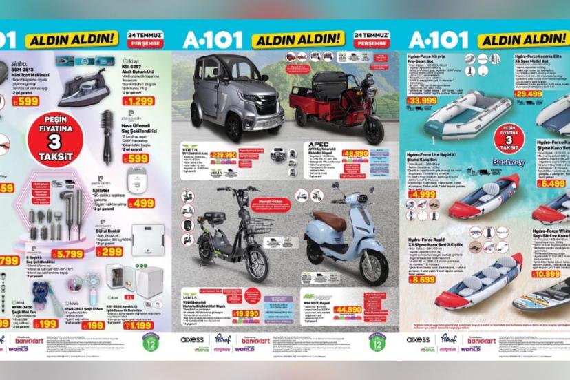 A101 plajlara rakip oldu! Bot, kano, sörf… 24 Temmuz aktüel